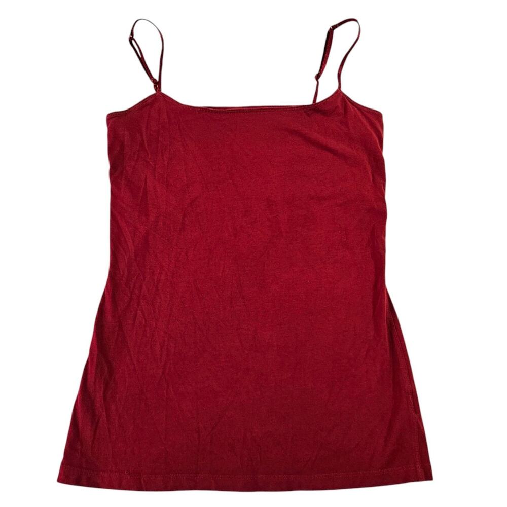 Red Camel Camisole Top Size Medium Wine Color Adjustable Straps Stretchy